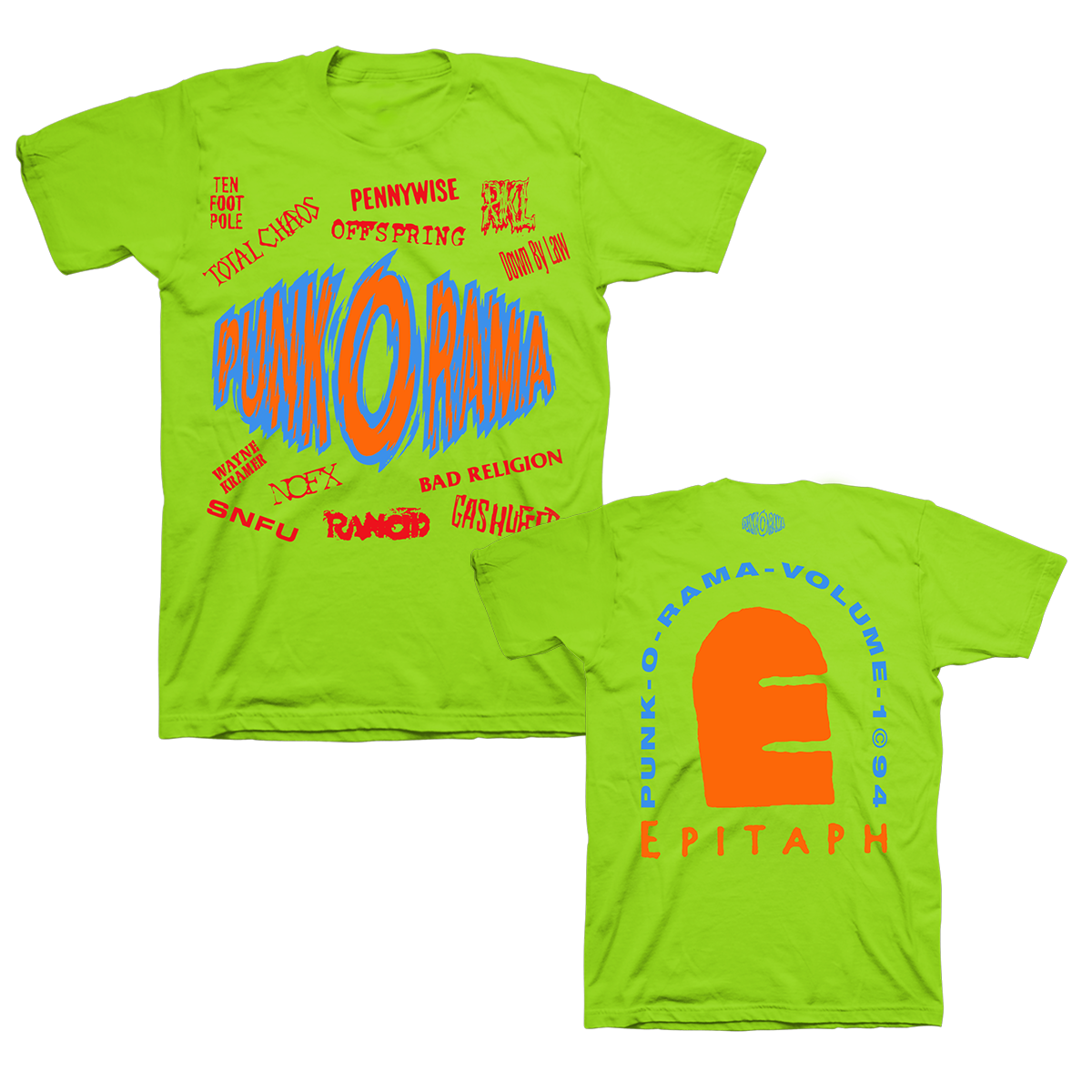 Punk-O-Rama POR Logo Tee (Lime Green) – Epitaph Records