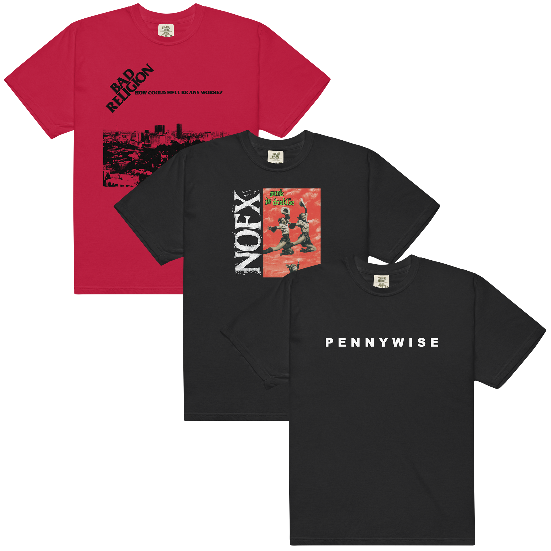Bad Religion + NOFX + Pennywise T-Shirt Bundle