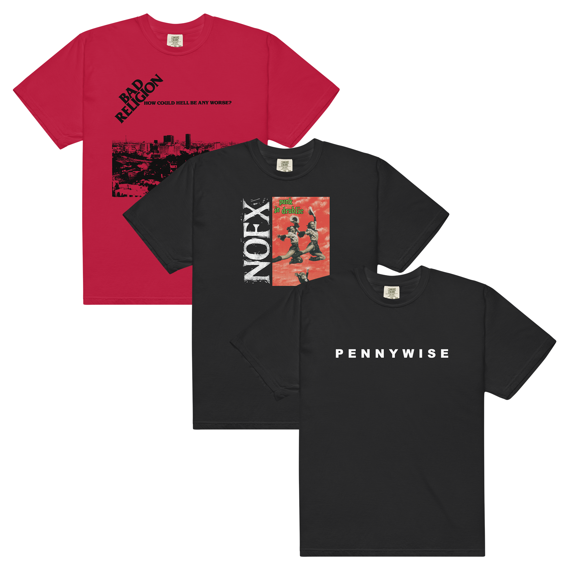 Bad Religion + NOFX + Pennywise T-Shirt Bundle
