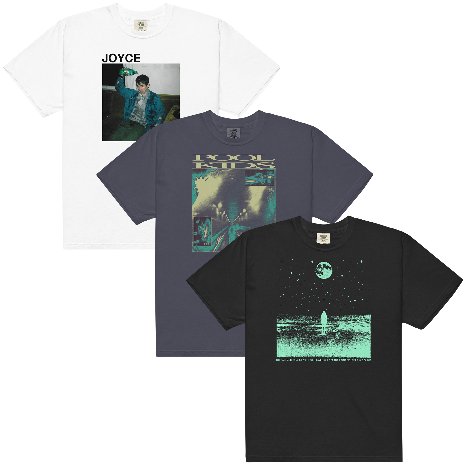 Joyce Manor + Pool Kids + The World Is A Beautiful Place & I Am No Longer Afraid To Die T-Shirt Bundle