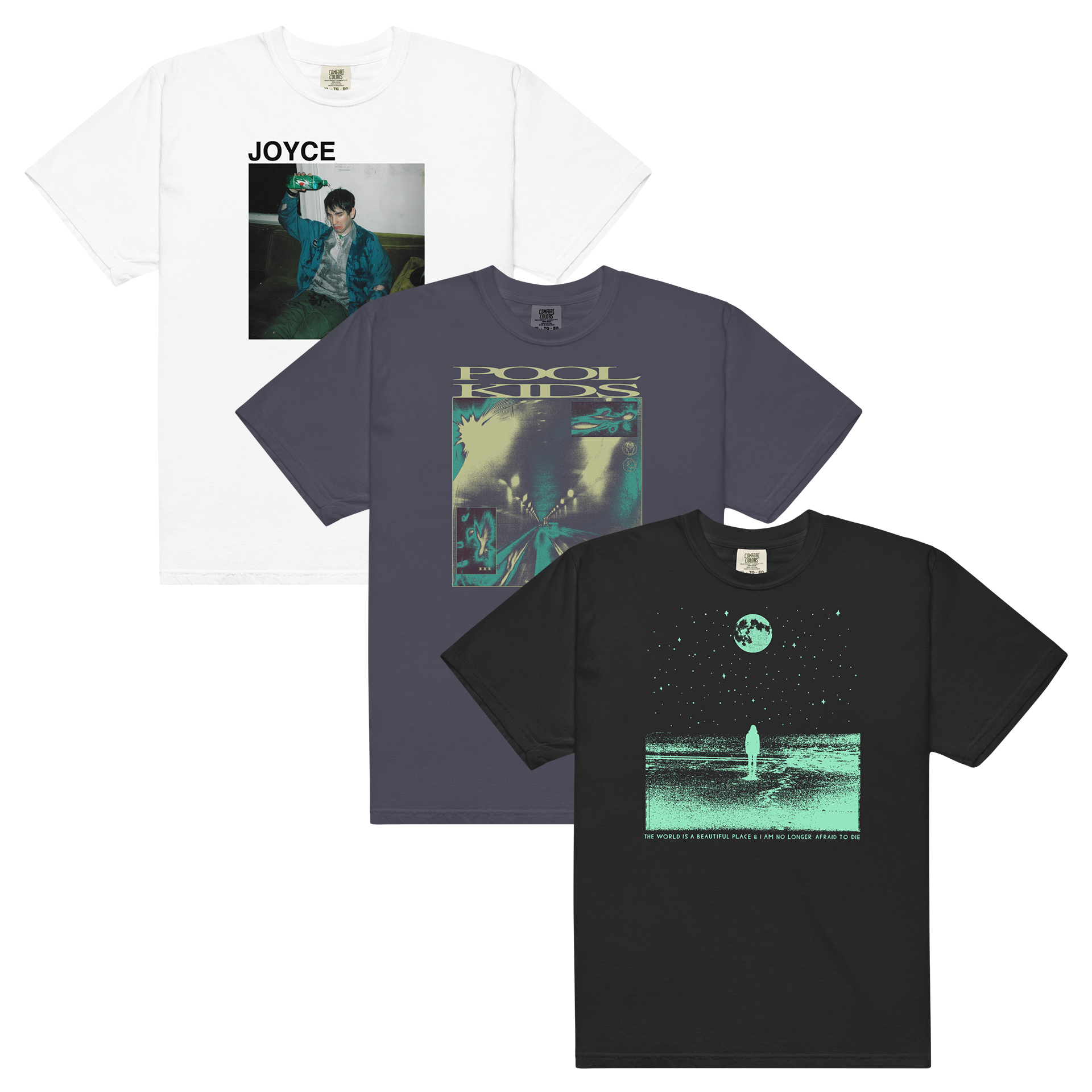 Joyce Manor + Pool Kids + The World Is A Beautiful Place & I Am No Longer Afraid To Die T-Shirt Bundle